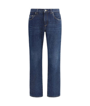 Dolce &amp; Gabbana Blue Cotton Straight-Leg Jeans