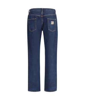 Dolce &amp; Gabbana Blue Cotton Straight-Leg Jeans
