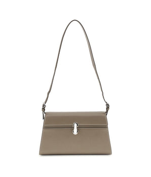 Savette Beige Calf Leather Bos Taurus Shoulder Bag
