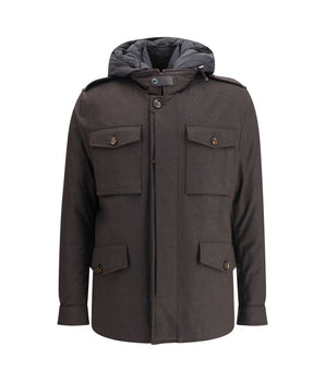 MooRER Brown Fleece Wool Coat