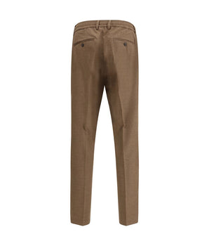 Cruna Brown Fleece Wool Casual Pants
