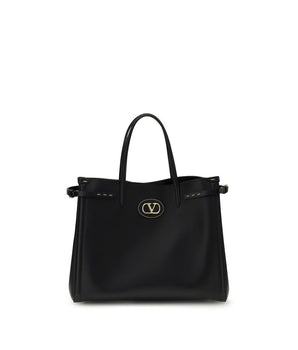 Valentino Garavani Black Calf Leather Bos Taurus Handbag