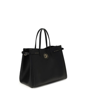 Valentino Garavani Black Calf Leather Bos Taurus Handbag