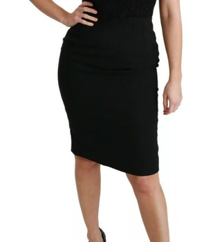 Dolce &amp; Gabbana Black Lace Gown Bodycon Sheath STAFF Dress
