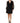 Vestido corto negro con escote en V y cinturón y mangas transparentes de Emporio Armani