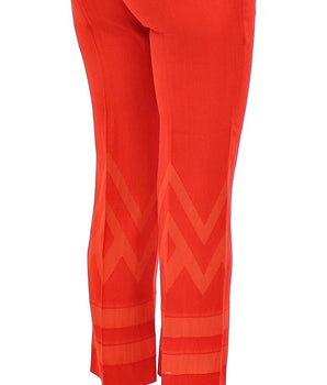Versace Collection Red Pants Cropped 3/4 Short Nude Capri Pants