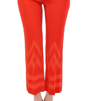 Versace Collection Red Pants Cropped 3/4 Short Nude Capri Pants