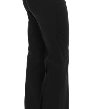 BENCIVENGA Black Stretch Straight Fit Dress Trousers Pants