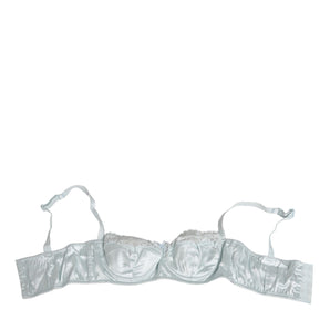 Dolce & Gabbana Light Blue Silk Semi-Padded Balconette Underwear
