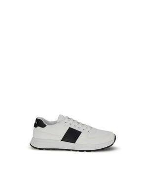 Prada White Calf Leather Bos Taurus Low Top Sneakers