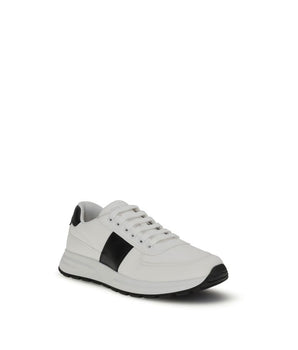 Prada White Calf Leather Bos Taurus Low Top Sneakers