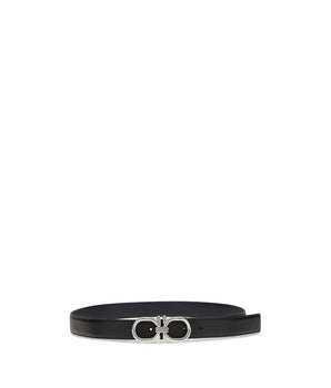Ferragamo Black Calf Leather Bos Taurus Regular Belt