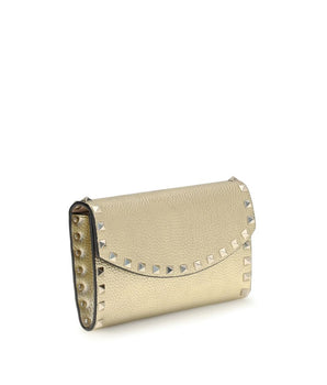 Valentino Garavani Gold Calf Leather Bos Taurus Wallet