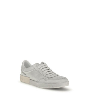 Dolce & Gabbana White Calf Leather Bos Taurus Low Top Sneakers