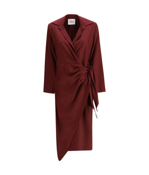 Crida Milano Bordeaux Silk Casual Dress