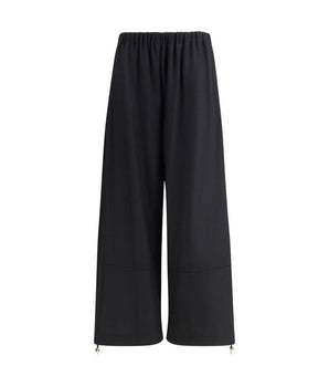 Fabiana Filippi Black Fleece Wool Casual Pants