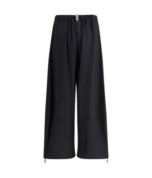 Fabiana Filippi Black Fleece Wool Casual Pants