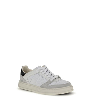 Premiata White Calf Leather Bos Taurus Low Top Sneakers