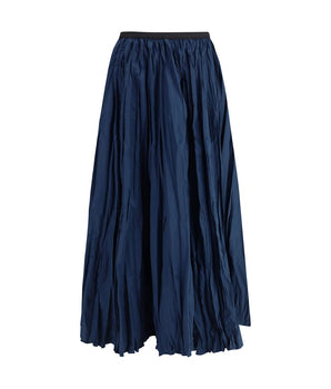Sara Roka Blue Polyester Midi Skirt