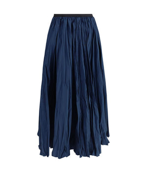 Sara Roka Blue Polyester Midi Skirt