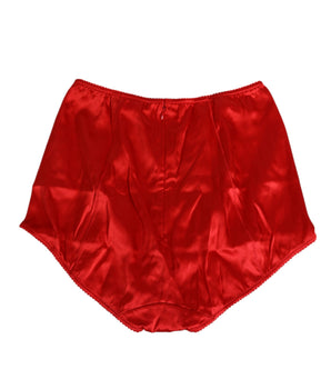Dolce & Gabbana Red Silk Satin High-Waist Briefs Women Underwear