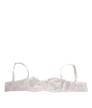 Dolce & Gabbana White Silk Satin Balconnet Lingerie Bra Underwear