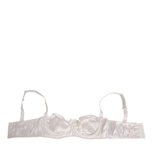 Dolce & Gabbana White Silk Satin Balconnet Lingerie Bra Underwear