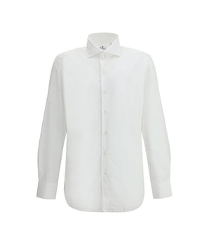 Finamore White Cotton Dress Shirt