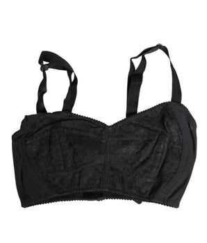 Dolce &amp; Gabbana Black Stretch Nylon Bustier Bra Underwear