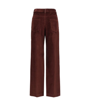 Brunello Cucinelli Bordeaux Cotton Casual Pants