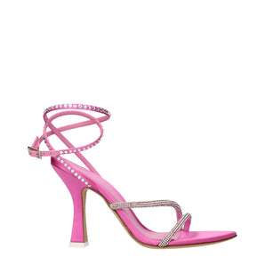 3Juin Pink Satin Stiletto Heels Sandals