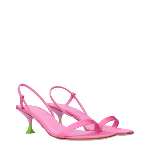 3Juin Pink Fabric Stiletto Heels Sandals
