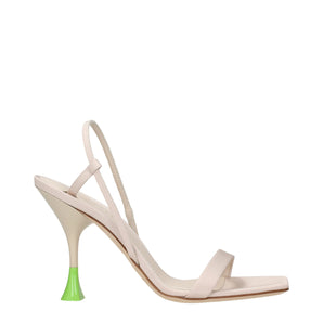 3Juin Beige Fabric Stiletto Heels Sandals