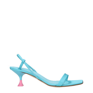 3Juin Blue Fabric Stiletto Heels Sandals