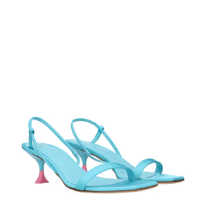 3Juin Blue Fabric Stiletto Heels Sandals