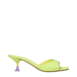 3Juin Green Fabric Stiletto Heels Sandals