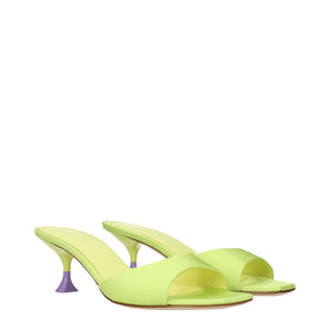 3Juin Green Fabric Stiletto Heels Sandals