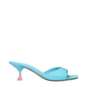 3Juin Blue Fabric Stiletto Heels Sandals