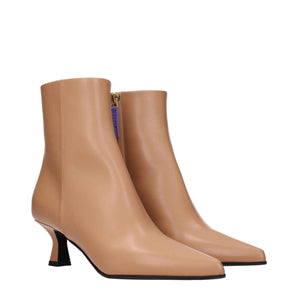 3Juin Brown Leather Ankle Boots