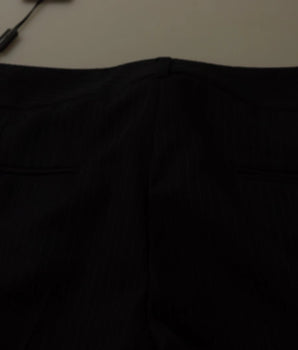 Dolce &amp; Gabbana Black Stripes Mid Waist Trousers