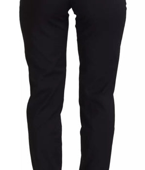 Dolce &amp; Gabbana Black High Waist Skinny Trouser STAFF Pants