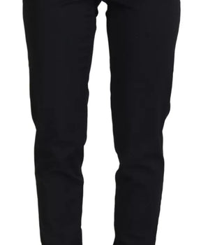 Dolce &amp; Gabbana Black High Waist Skinny Trouser STAFF Pants