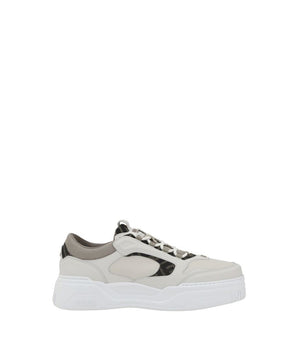 Fendi White Calf Leather Bos Taurus Low Top Sneakers