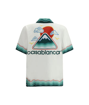 Casablanca White Silk Pattern Shirt