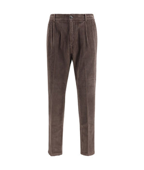 Cruna Brown Cotton Casual Pants