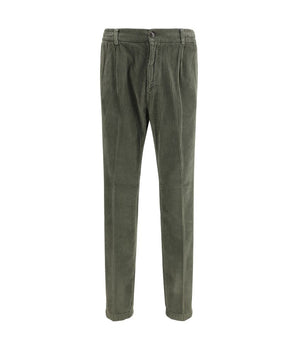 Cruna Green Cotton Casual Pants