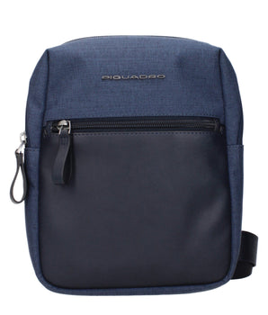 Piquadro Blue Fabric Crossbody Bag