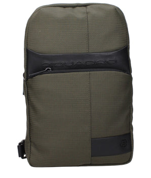 Piquadro Green Fabric Crossbody Bag