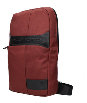 Piquadro Red Fabric Crossbody Bag