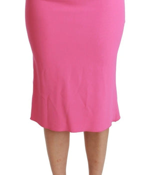 Dolce &amp; Gabbana Pink High Waist Pencil Cut Midi Skirt